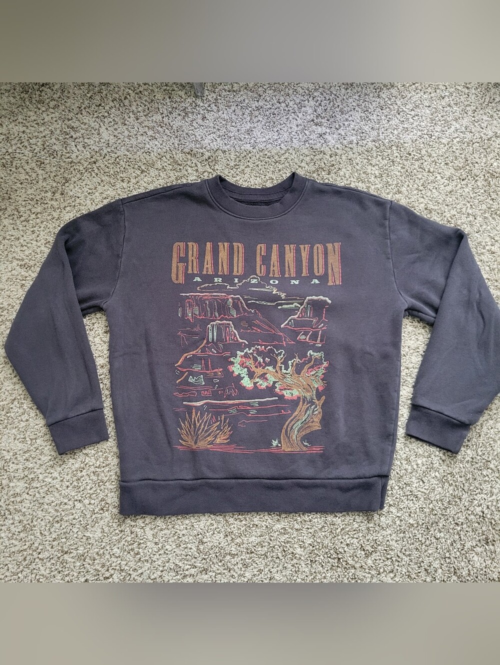 Hollister Grand Canyon Arizona Sweatshirt Black Gray Medium